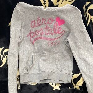 Aeropostale Women's Gray Sweatshirt with Pink Logo